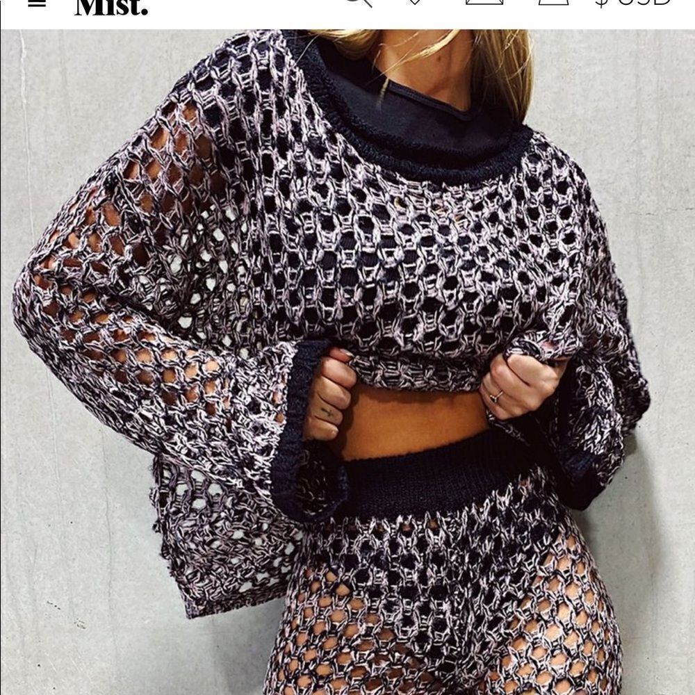 🌟! I.AM.GIA Oversized Knit Netted Sweater